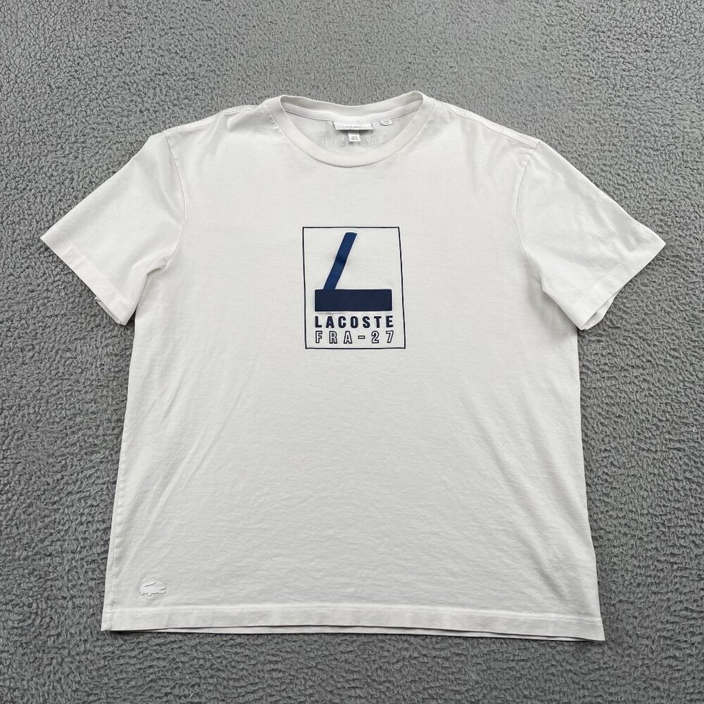 Lacoste FRA-27 T-Shirt Mens 6‎ / XL White Regular Fit Tee